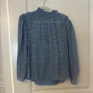 Rebecca Taylor Sheer Blue Blouse